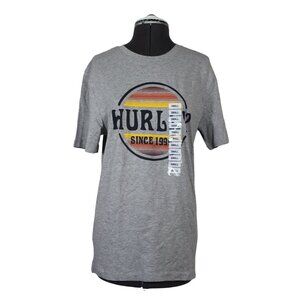 Hurley men's graphic print‎ gray comfort blend crew neck short sleeve t-shirt
